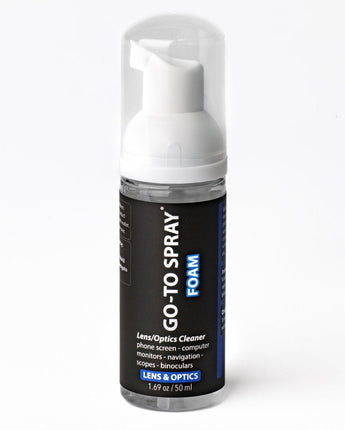 Go-To-Spray Sunglass & Eyeglass Cleaner bottle, compact and easy-to-use design, perfect for on-the-go cleaning of glasses.